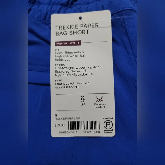 NWT Athleta Trekkie Paper Bag Short, Womens 8 - Picture 5 of 5